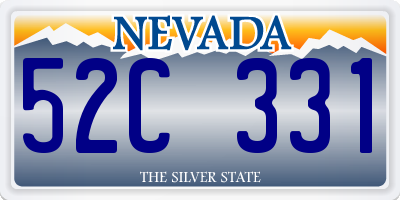 NV license plate 52C331