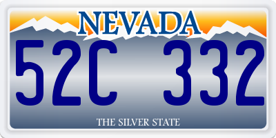 NV license plate 52C332