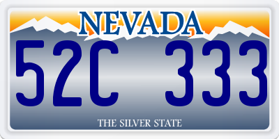 NV license plate 52C333