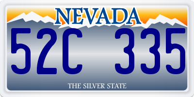 NV license plate 52C335