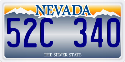NV license plate 52C340