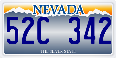NV license plate 52C342