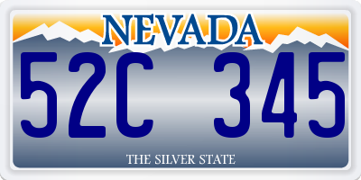NV license plate 52C345