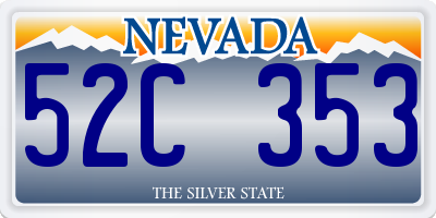 NV license plate 52C353