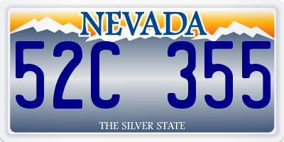 NV license plate 52C355