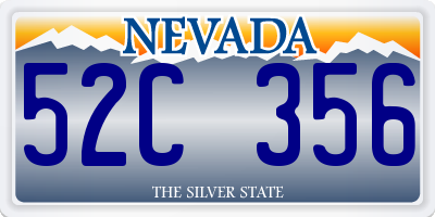 NV license plate 52C356