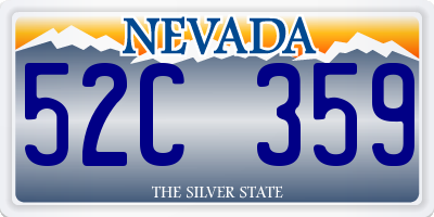 NV license plate 52C359