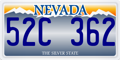NV license plate 52C362