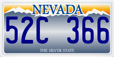 NV license plate 52C366