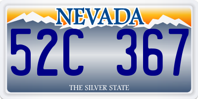 NV license plate 52C367