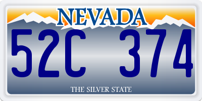 NV license plate 52C374