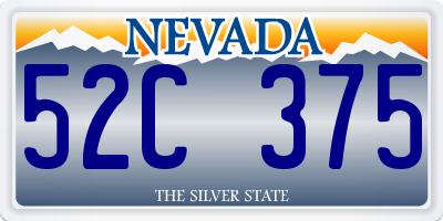 NV license plate 52C375