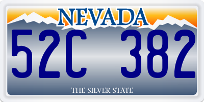 NV license plate 52C382