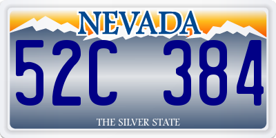NV license plate 52C384