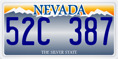 NV license plate 52C387