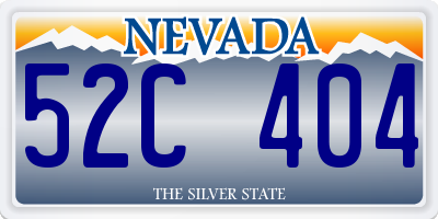 NV license plate 52C404