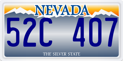 NV license plate 52C407