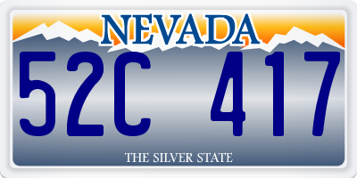 NV license plate 52C417