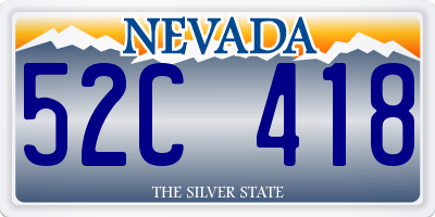 NV license plate 52C418