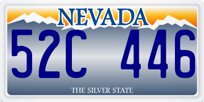 NV license plate 52C446