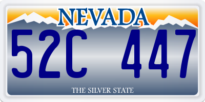 NV license plate 52C447