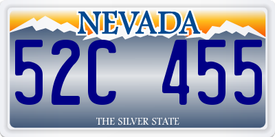 NV license plate 52C455