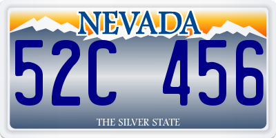 NV license plate 52C456