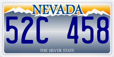 NV license plate 52C458
