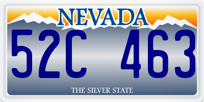 NV license plate 52C463