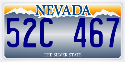 NV license plate 52C467