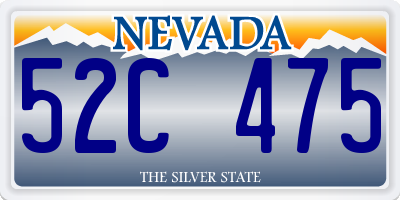 NV license plate 52C475