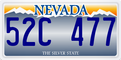 NV license plate 52C477