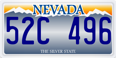 NV license plate 52C496