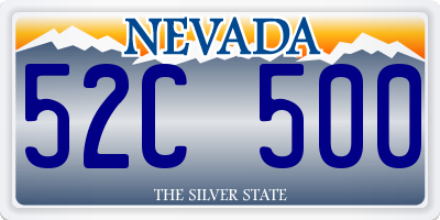 NV license plate 52C500