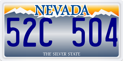 NV license plate 52C504
