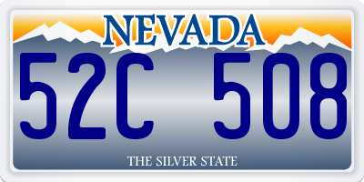 NV license plate 52C508
