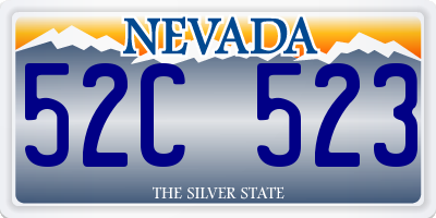 NV license plate 52C523