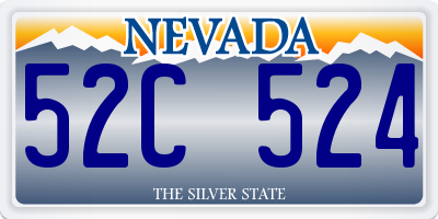 NV license plate 52C524