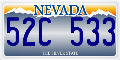 NV license plate 52C533