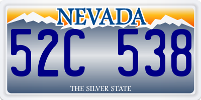 NV license plate 52C538