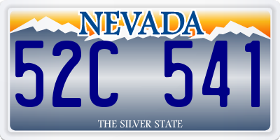 NV license plate 52C541