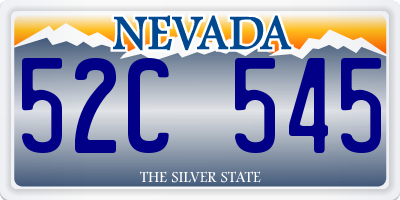 NV license plate 52C545