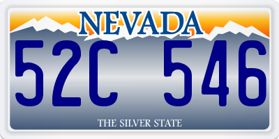 NV license plate 52C546