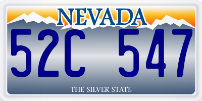 NV license plate 52C547