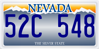 NV license plate 52C548