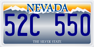 NV license plate 52C550