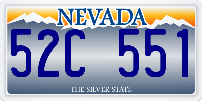 NV license plate 52C551