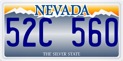 NV license plate 52C560