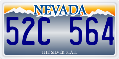 NV license plate 52C564