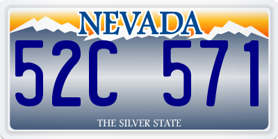 NV license plate 52C571